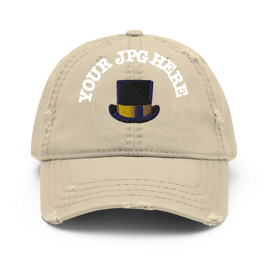 Distressed Dad Hat - custom with your own PFP (embroidered)