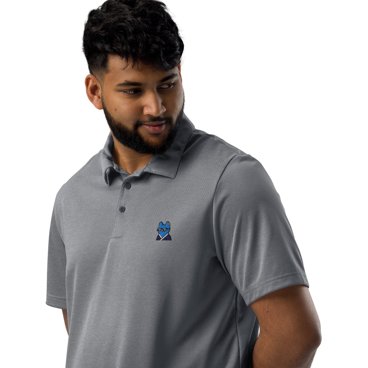 adidas space-dyed polo feat. Cool Cat #316 (embroidered)