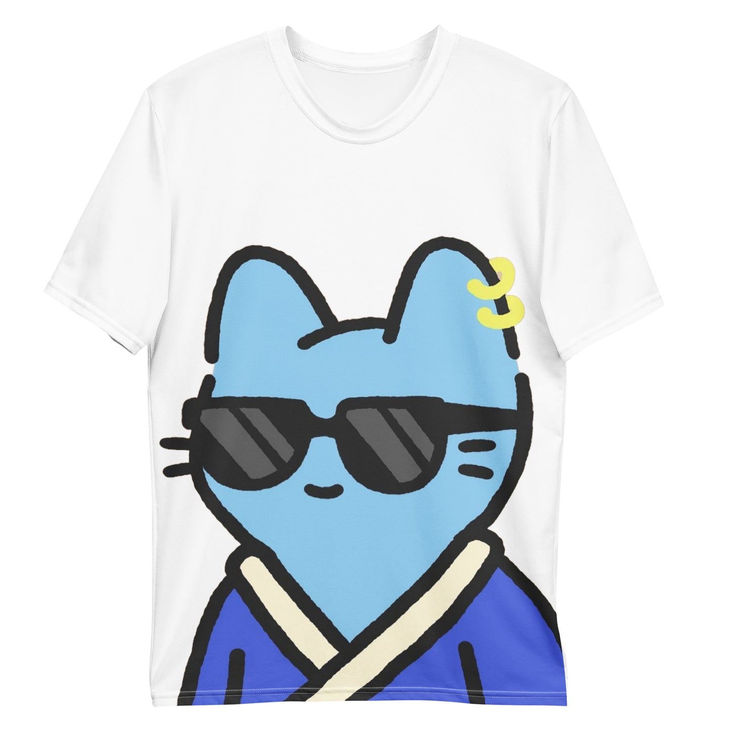 All-Over t-shirt feat. Cool Cat #316 (rear QrCode NFT URL)