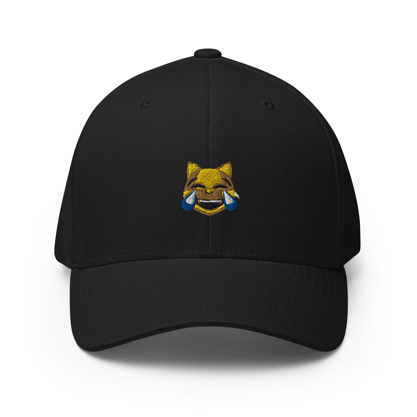 Structured Twill Cap feat. emoji cat with tears of joy (embroidered)