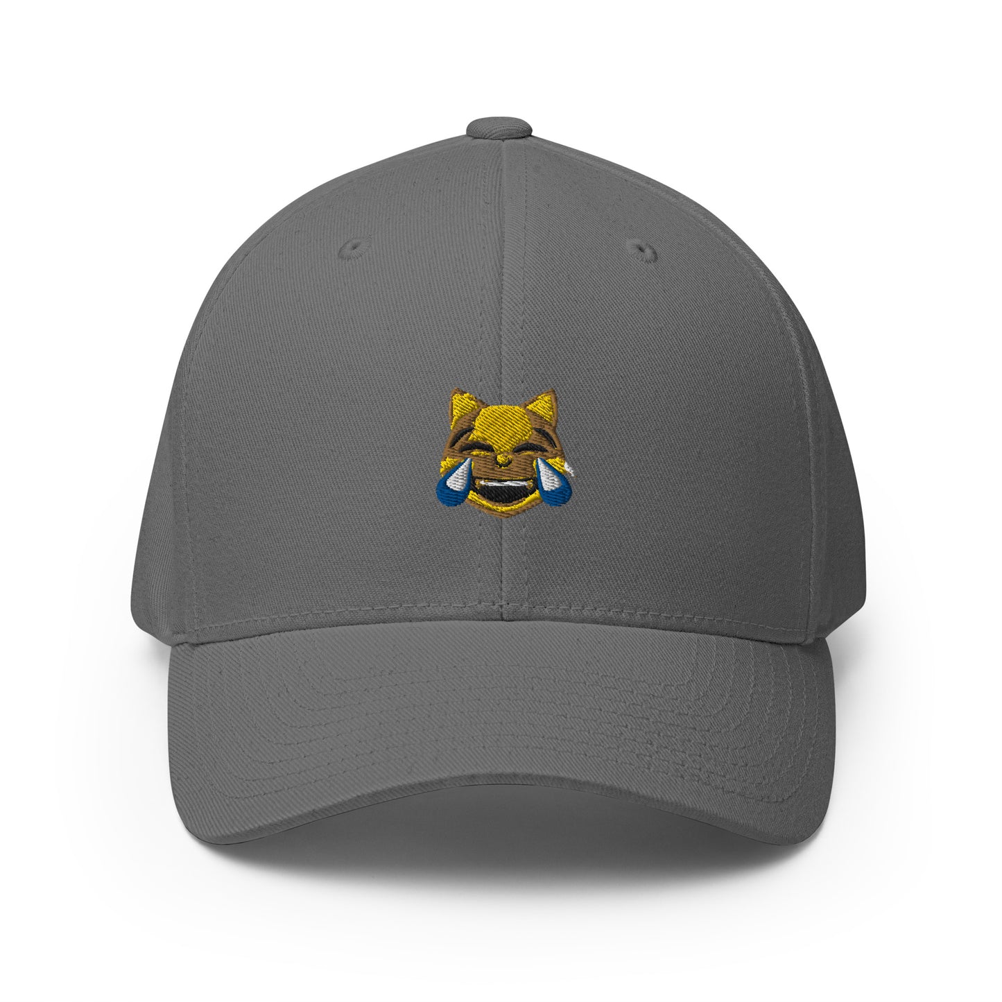 Structured Twill Cap feat. emoji cat with tears of joy (embroidered)