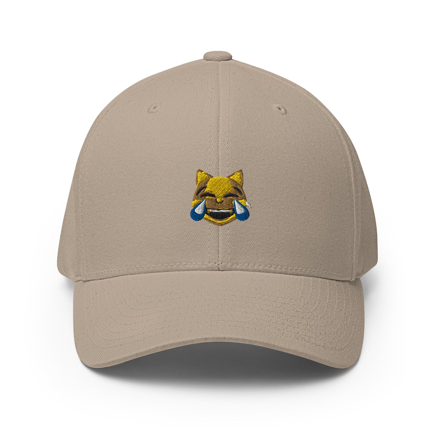 Structured Twill Cap feat. emoji cat with tears of joy (embroidered)