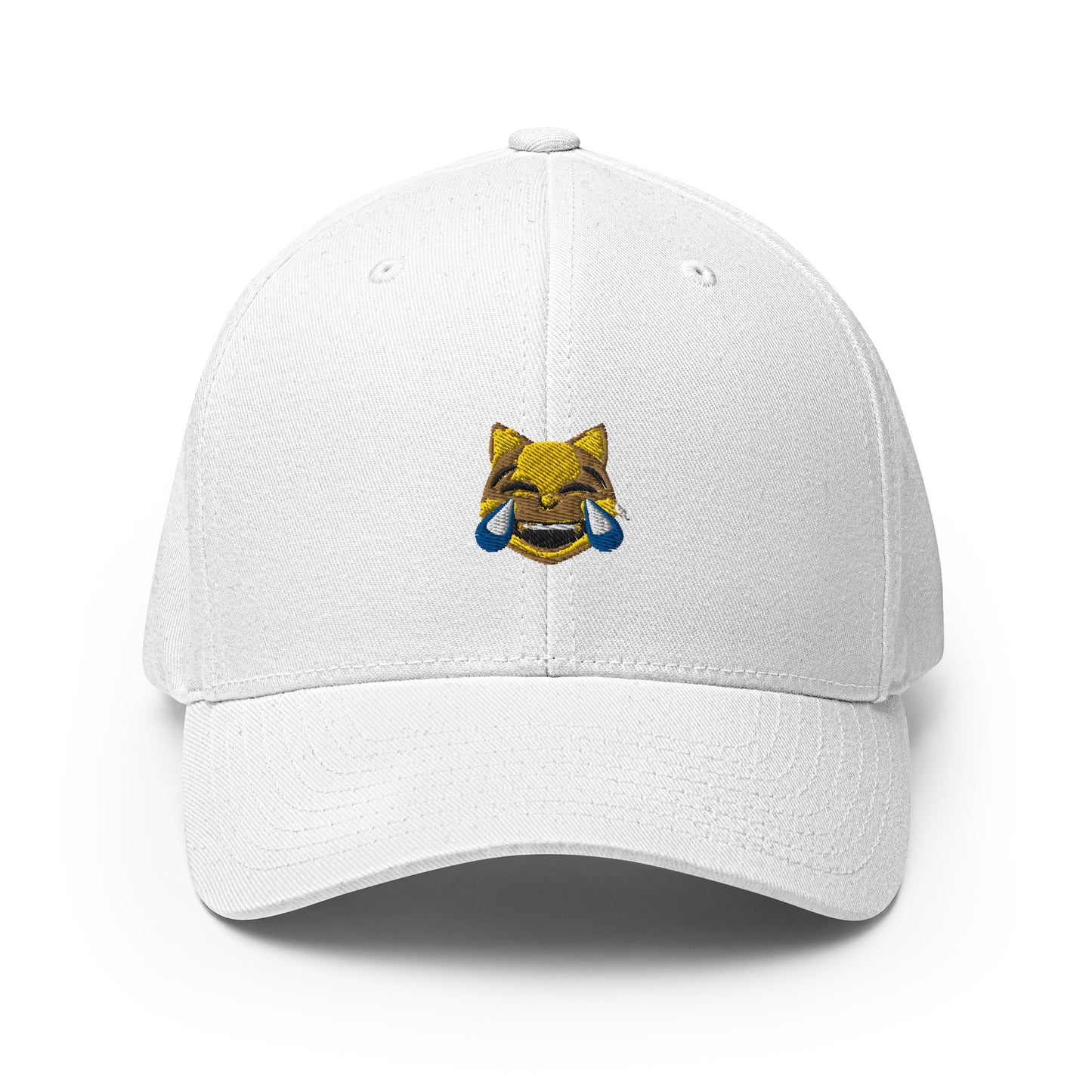 Structured Twill Cap feat. emoji cat with tears of joy (embroidered)