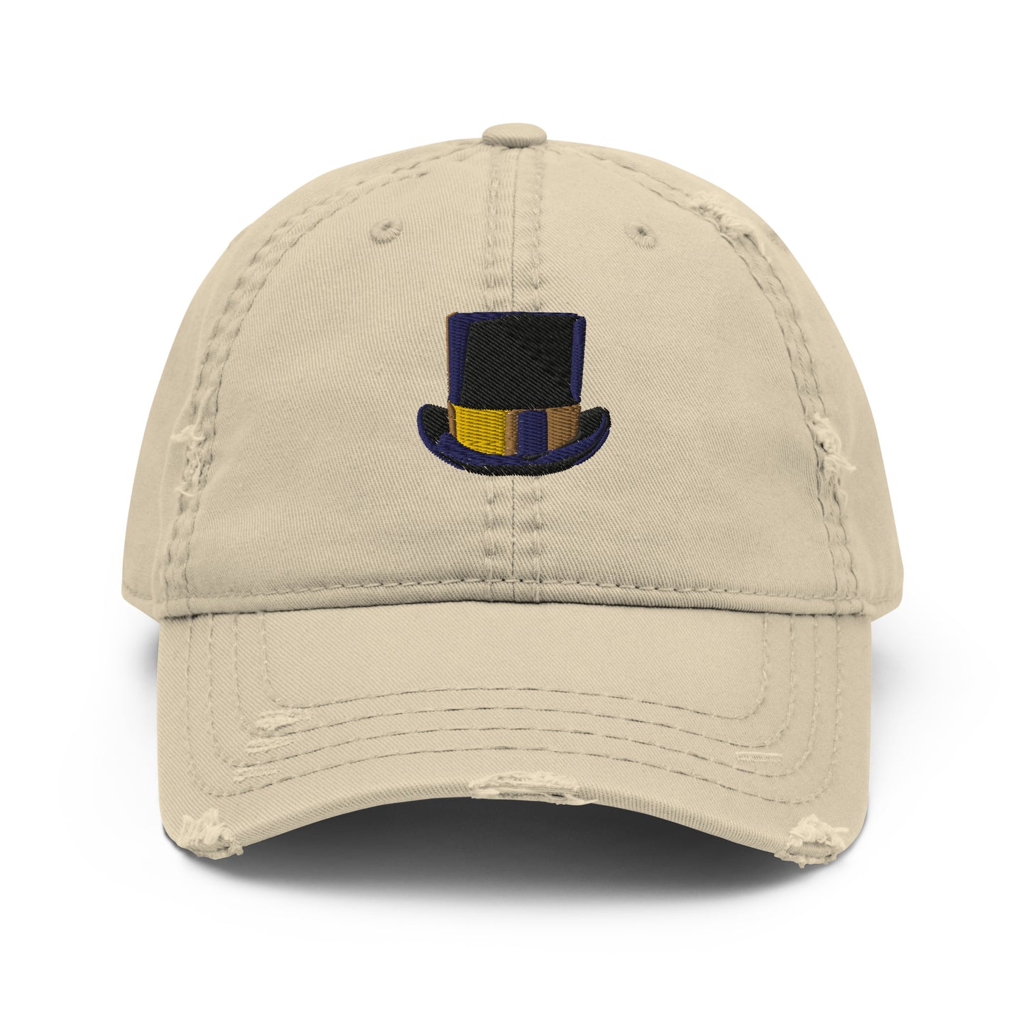 Distressed Dad Hat feat- emoji Top Hat