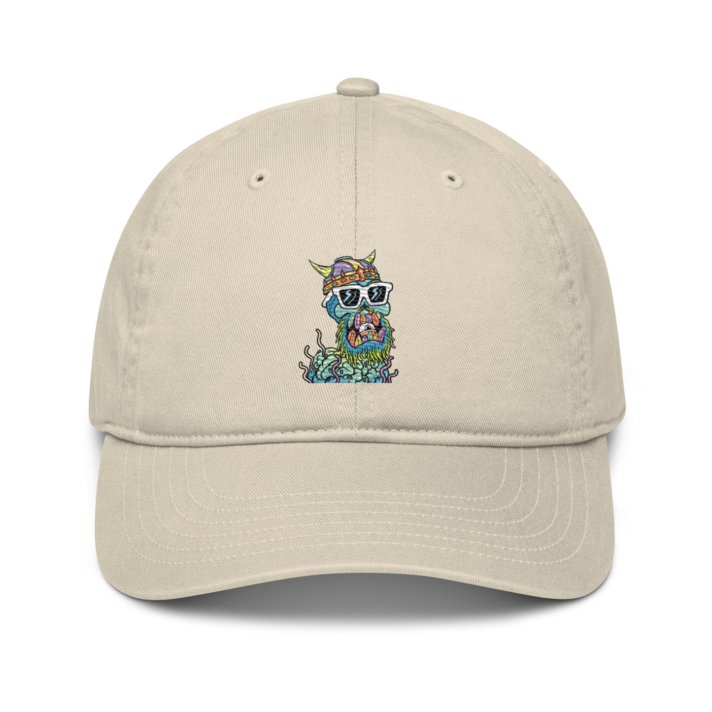 Organic dad hat feat Toxic Skulls Club #9111 (embroidered)