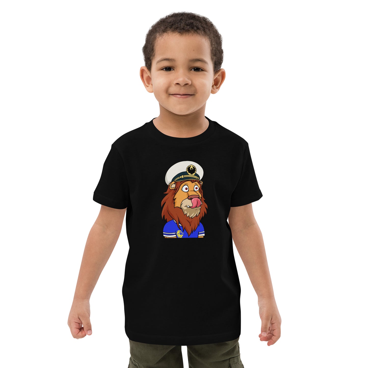 Organic cotton kids t-shirt feat Lazy Lion #3317