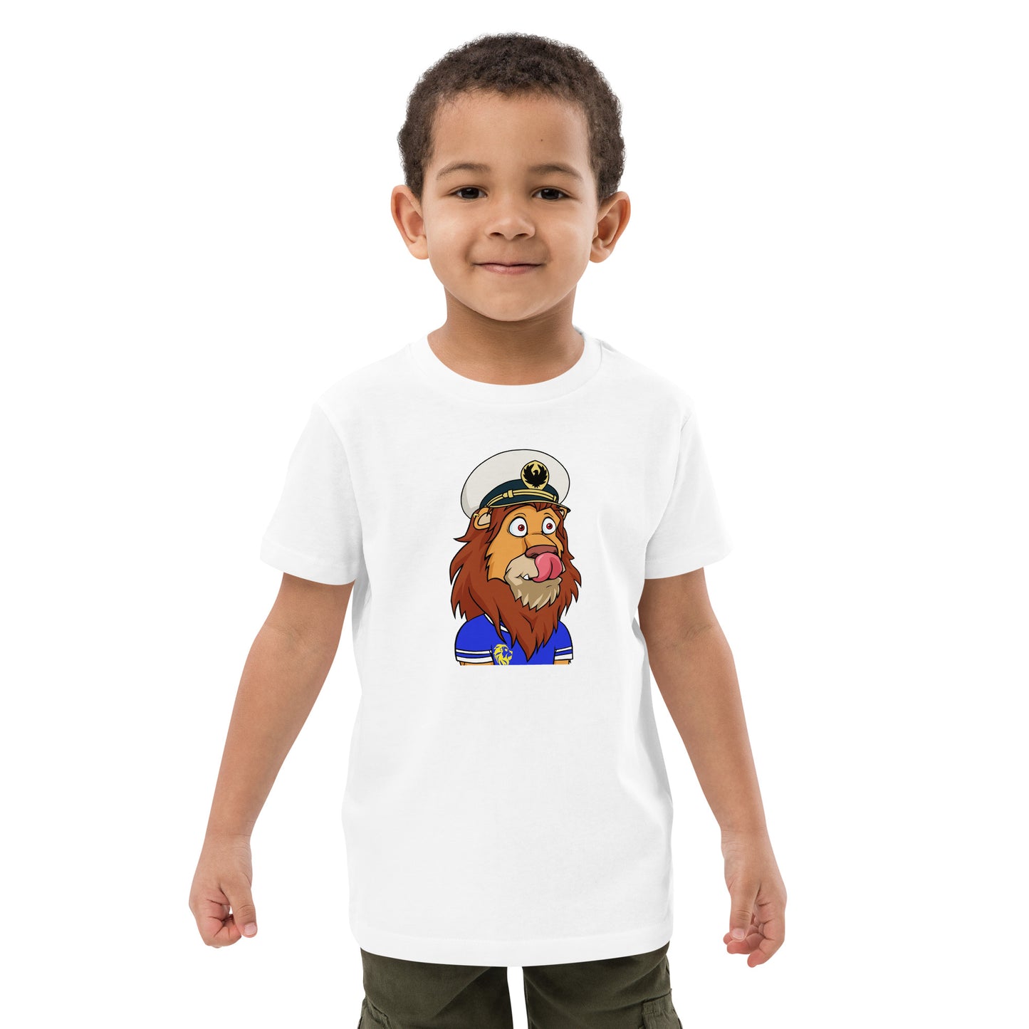 Organic cotton kids t-shirt feat Lazy Lion #3317