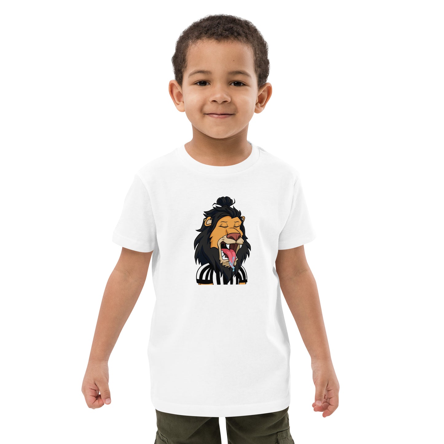Organic cotton kids t-shirt feat Lazy Lion #9948