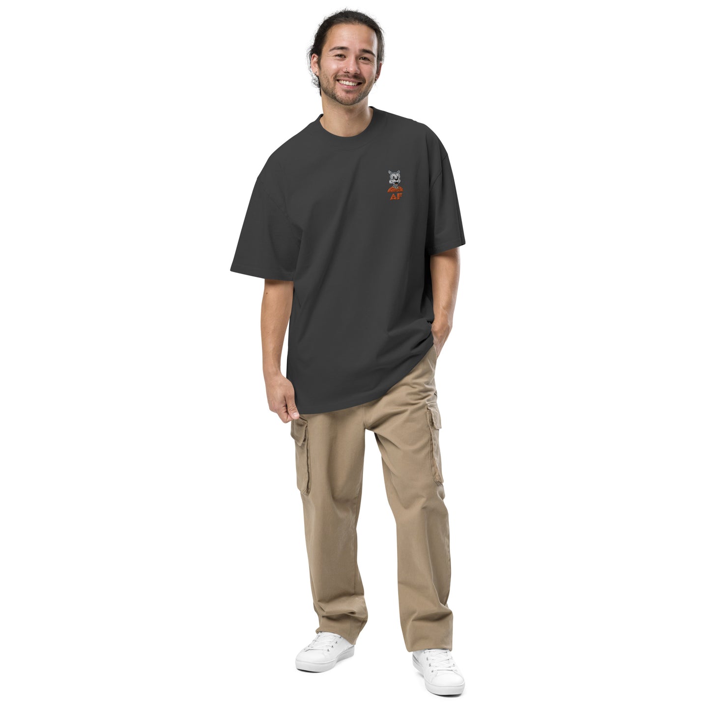 Oversized faded t-shirt feat. DEGEN TOONZ #7949 (embroidered)