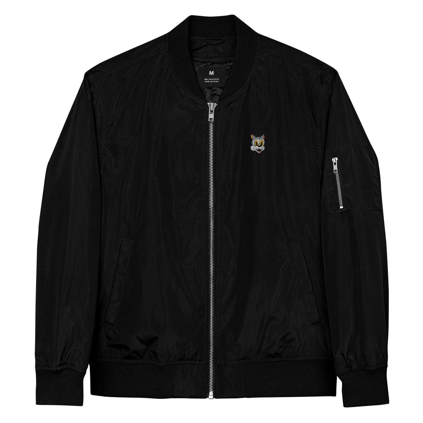 Premium recycled bomber jacket feat DEGEN TOONZ #7949 (embroidered)