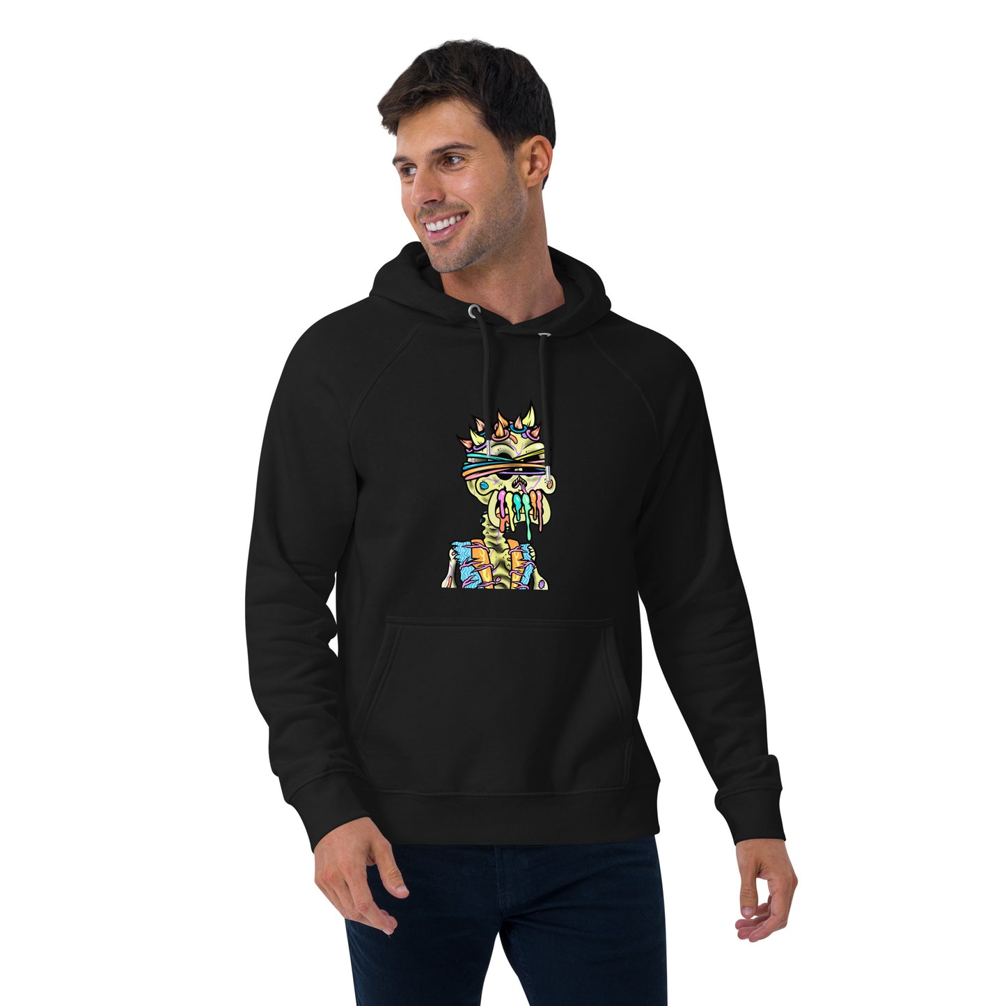 Unisex eco raglan hoodie feat Toxic Skulls Club #8794