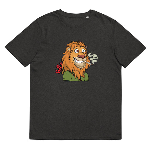 Unisex organic cotton t-shirt feat Lazy Lion #7427