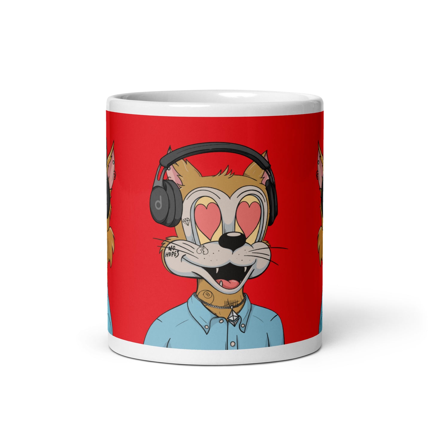 White glossy mug feat TOON #2425