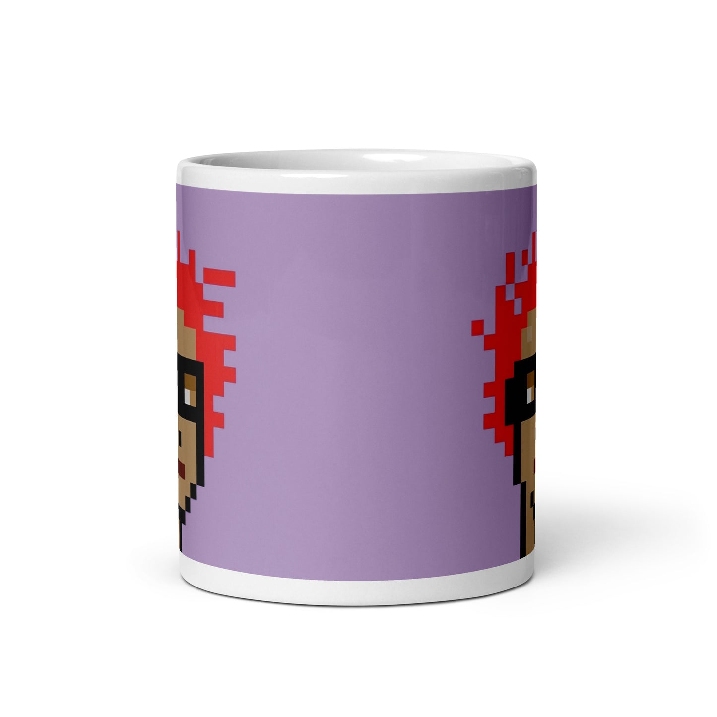 White glossy mug feat. V1 PUNK #4779 x decolife - Farcaster