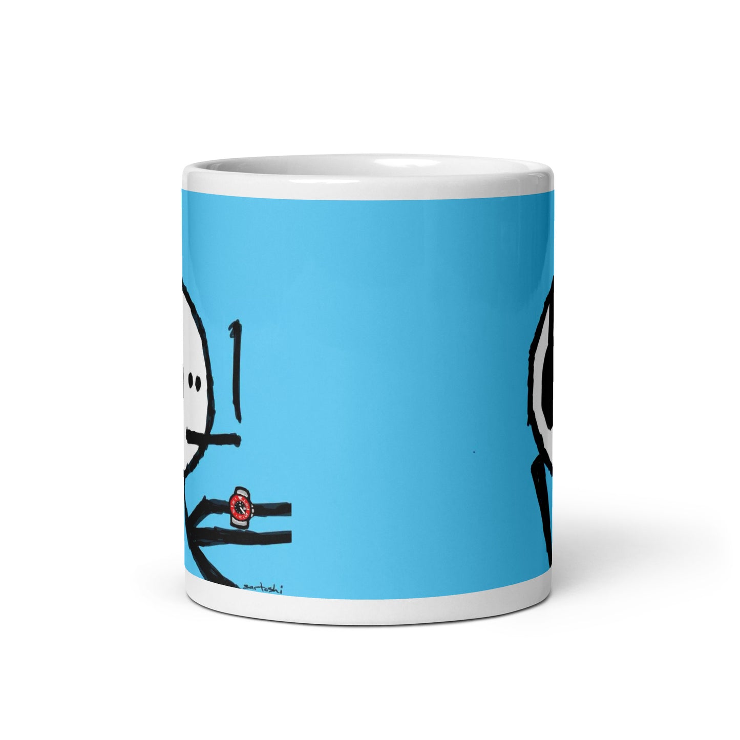 White glossy mug feat. mfer #2390 by eitzi.eth