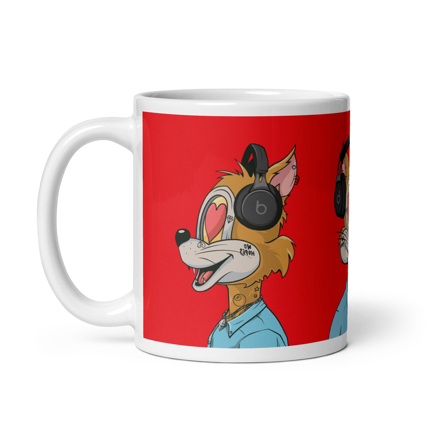 White glossy mug feat TOON #2425