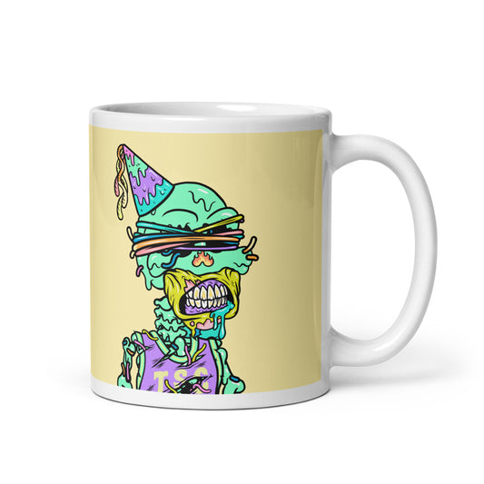 White glossy mug feat Toxic Skulls Club #2807