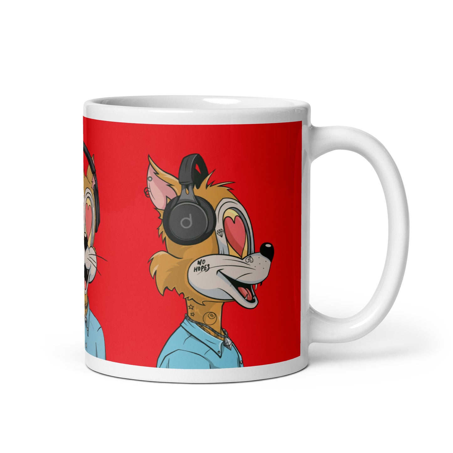 White glossy mug feat TOON #2425