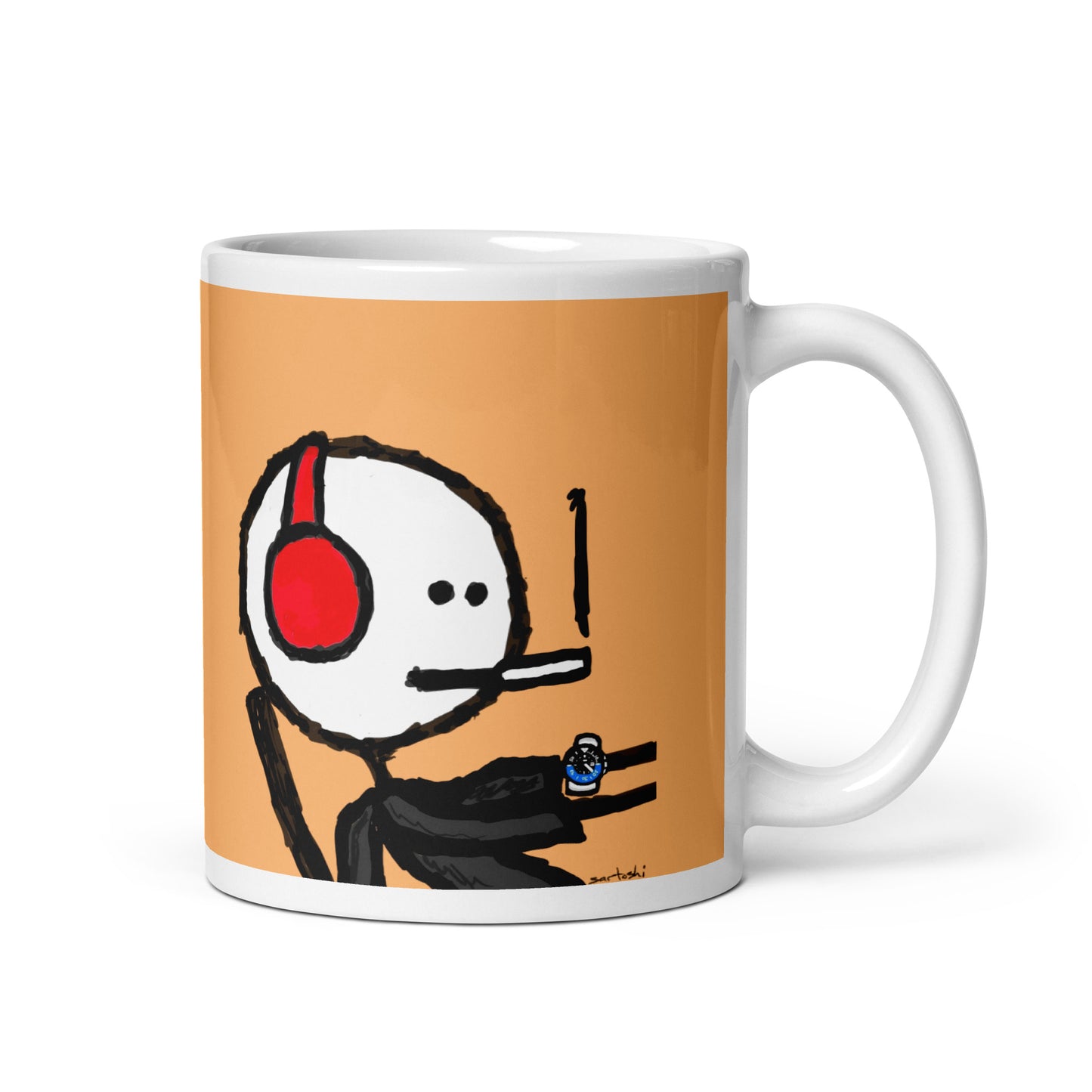 White glossy mug feat. mfer #4931