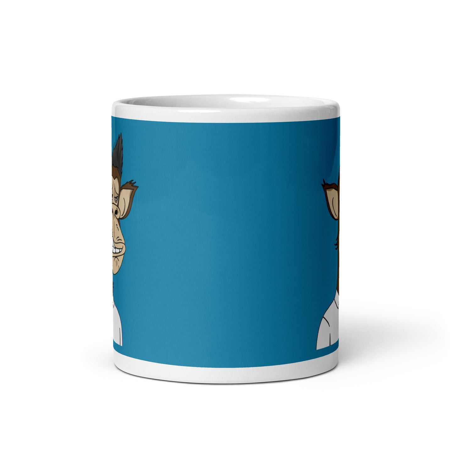 White glossy mug Polygon Ape #8130 TOKEN GATED