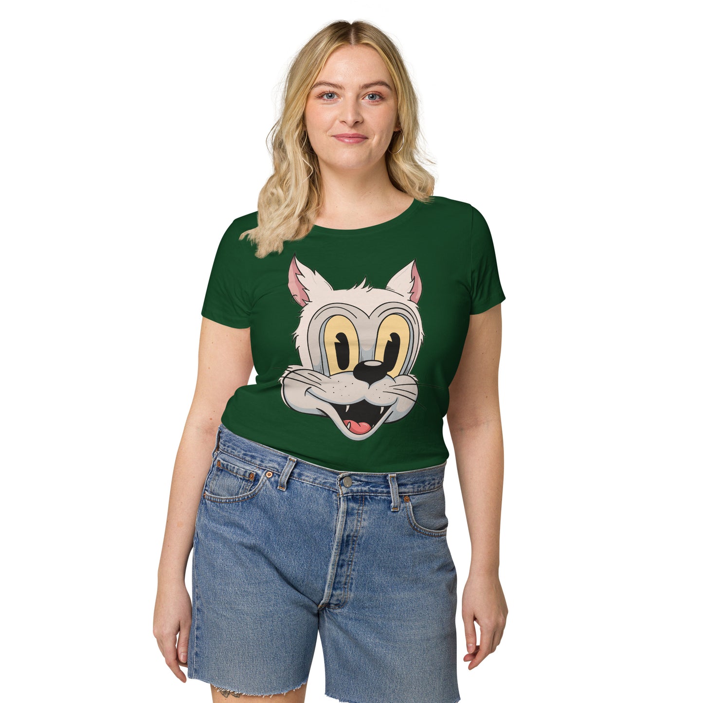 Women’s basic organic t-shirt feat DEGEN TOONZ #7949