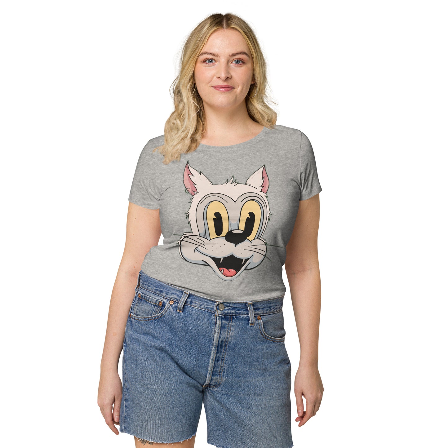 Women’s basic organic t-shirt feat DEGEN TOONZ #7949