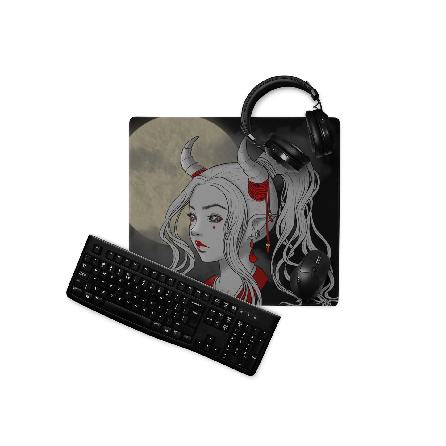 Oni Girl by Leticia Lobato - Gaming mouse pad
