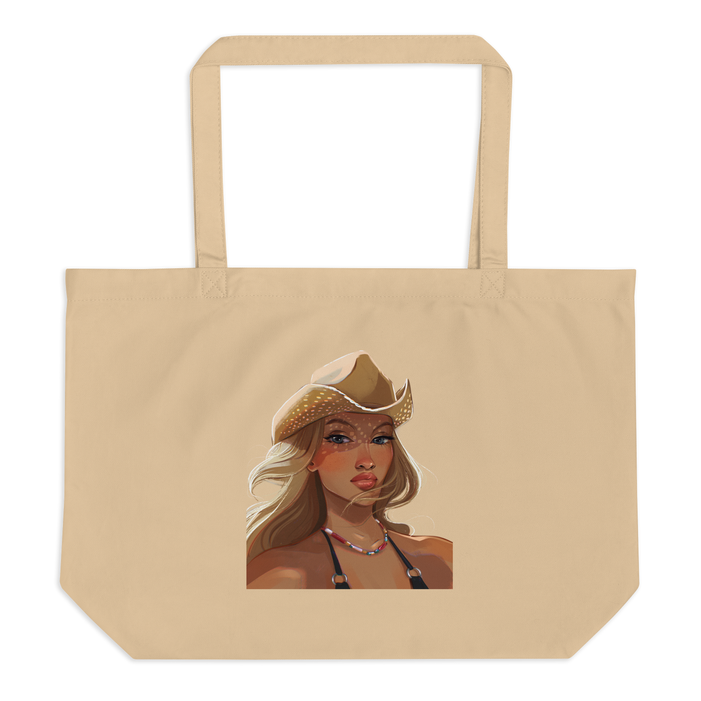 Cowgirl by Ginnijoie - Large organic tote bag