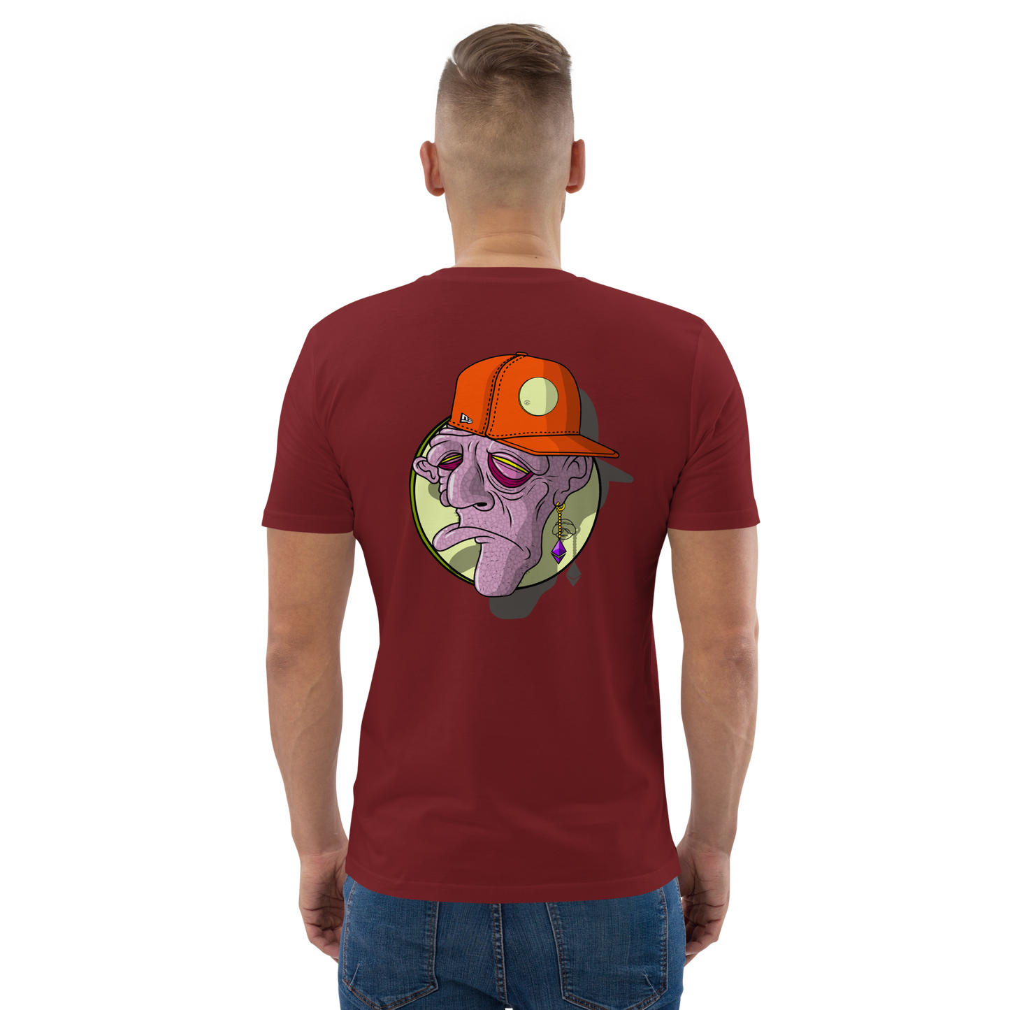 feat OldManHead - Unisex organic cotton t-shirt REAR PRINT