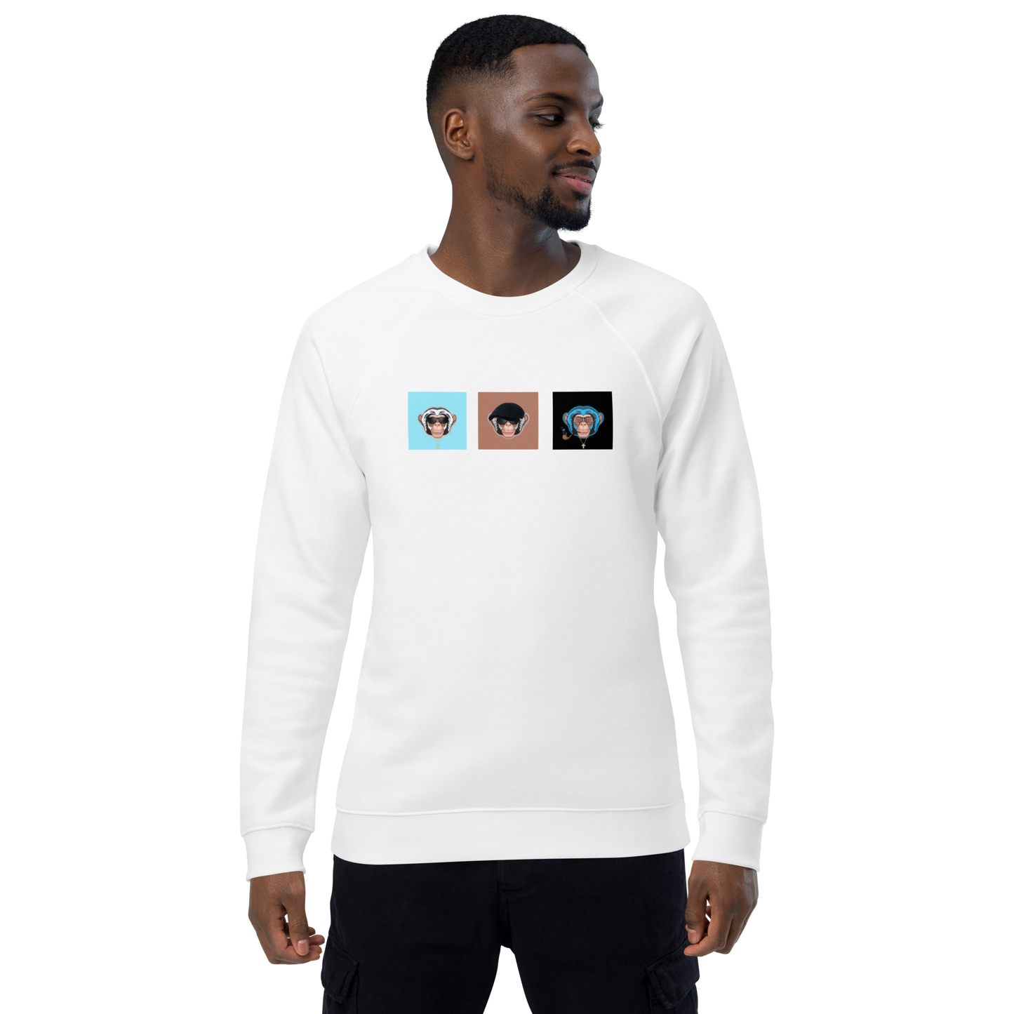 feat Precioux - Unisex organic raglan sweatshirt