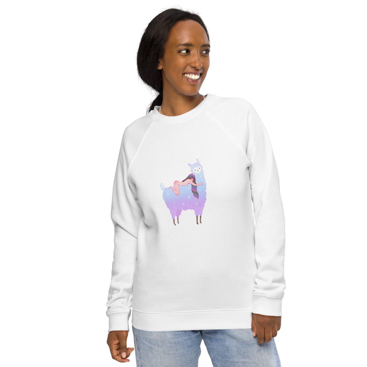 feat. Jiangbrulant - Unisex organic raglan sweatshirt