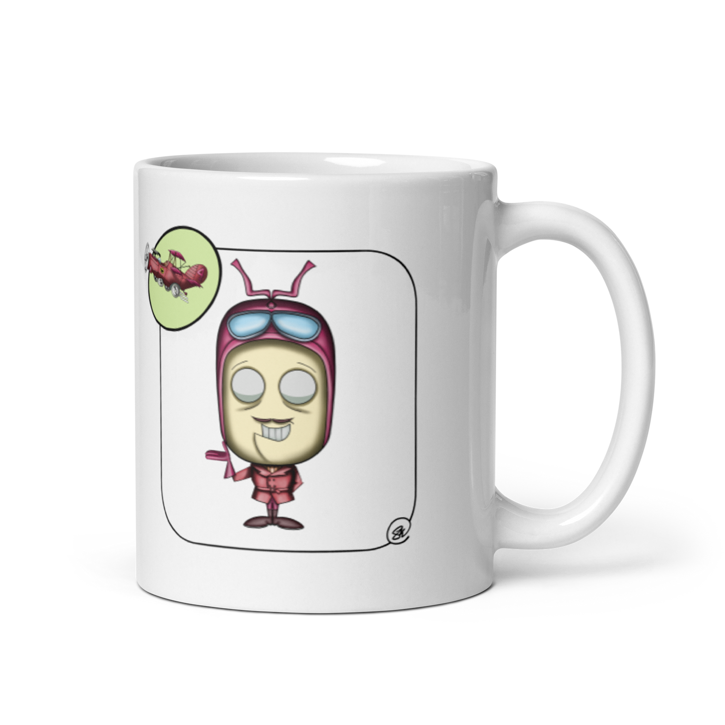 feat SK - White glossy mug