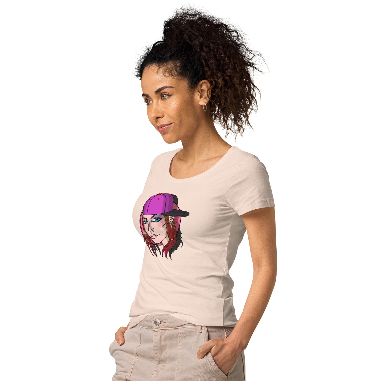 Women’s basic organic t-shirt feat OldManHead