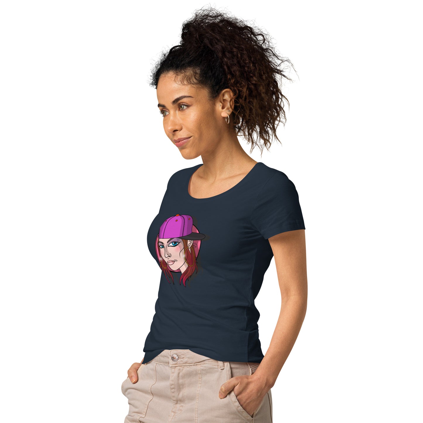 Women’s basic organic t-shirt feat OldManHead