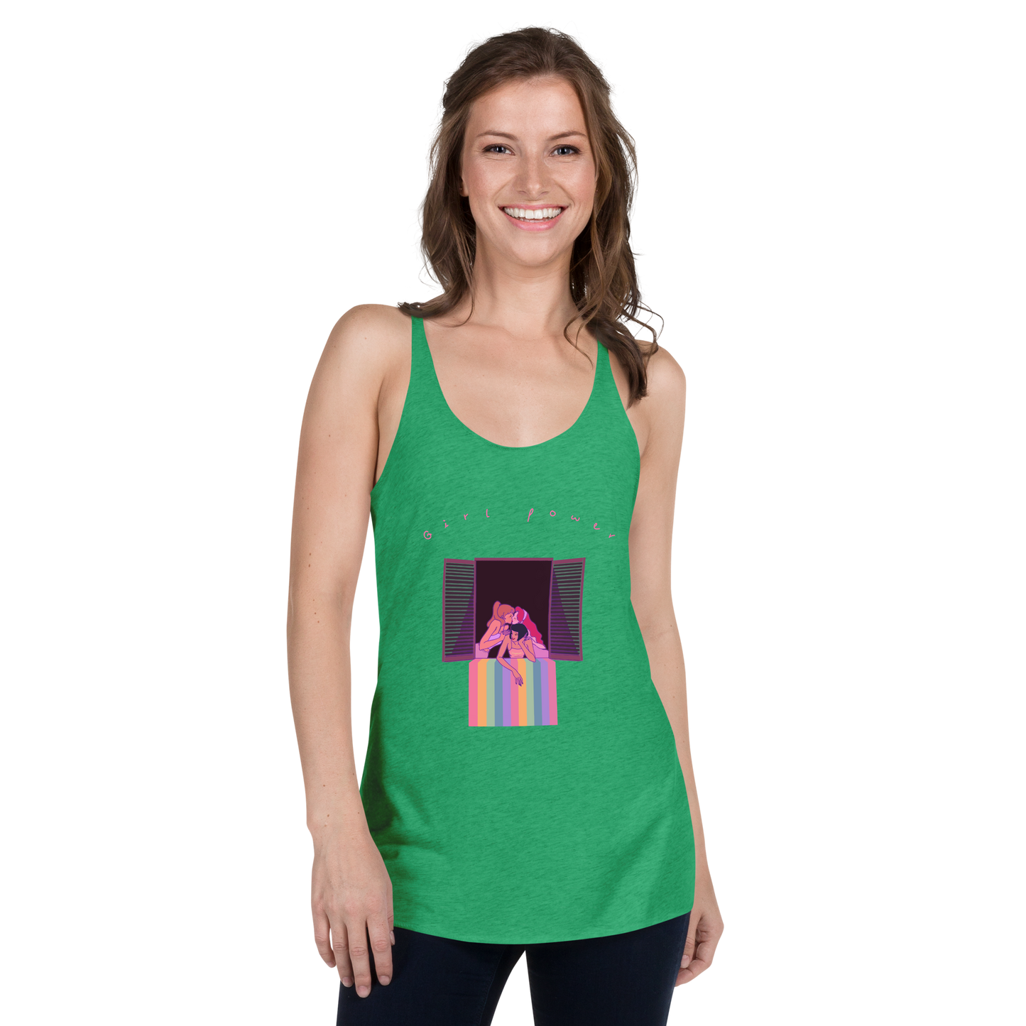 Girl power by Jiangbrulant - Women's Racerback Tank